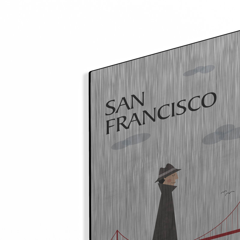 «San Francisco» par Tomas Design, art mural en métal, H 16 po x l 12 po