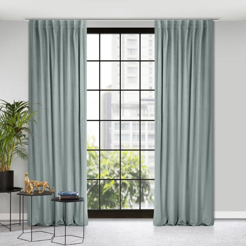 Madlen Blackout Single Curtain, Grey Tape