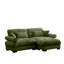 Canapé deux places surdimensionné moderne avec repose-pieds, fauteuil 2 places en velours avec accoudoirs à traversin rond, avec coussin de taille et coussins décoratifs, petit canapé en forme de L pour le salon, la salle de lecture-2094640579