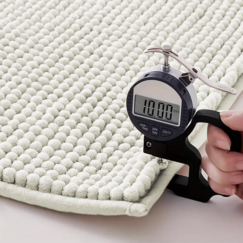 Neance Rectangle Non-Slip Bath Mat Chenille doormat , 50cm W x 80cm L, White