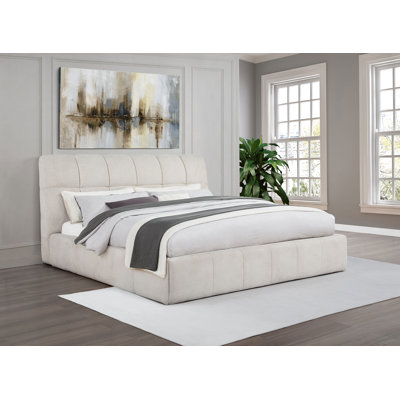 Shirley 48-Inch Upholstered California King Platform Bed Cream