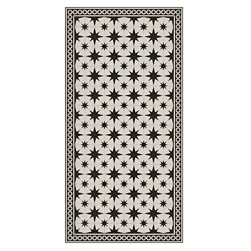 Tapis de cuisine noir NightSky, Rectangulaire 2 pi x 4 pi