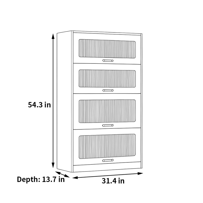Rabehi, Blanc, (4 tablettes) H 54,3 po x l 31,4 po x P 13,7 po