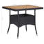 Table de salle à manger Winston Porter en poly rotin noir et bois d'acacia massif-2032773391
