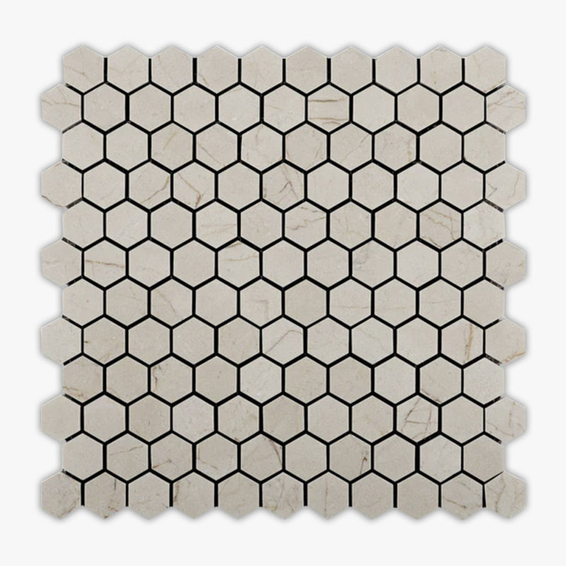 1 in. x 1 in. Honeycomb Marble Tile