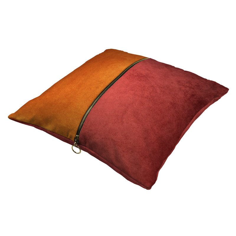 Square Throw Cushion, Orange/Rust Red