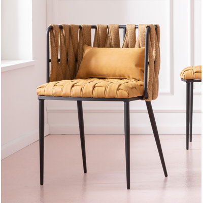 Chair with Armrest Cheerio Yellow incl. Cushion