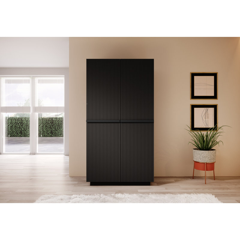 Alylah Manufactured Wood Wardrobe, Matte Black