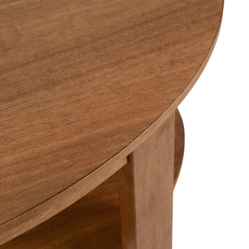Tiered Oval Living Room Coffee Table, Tan