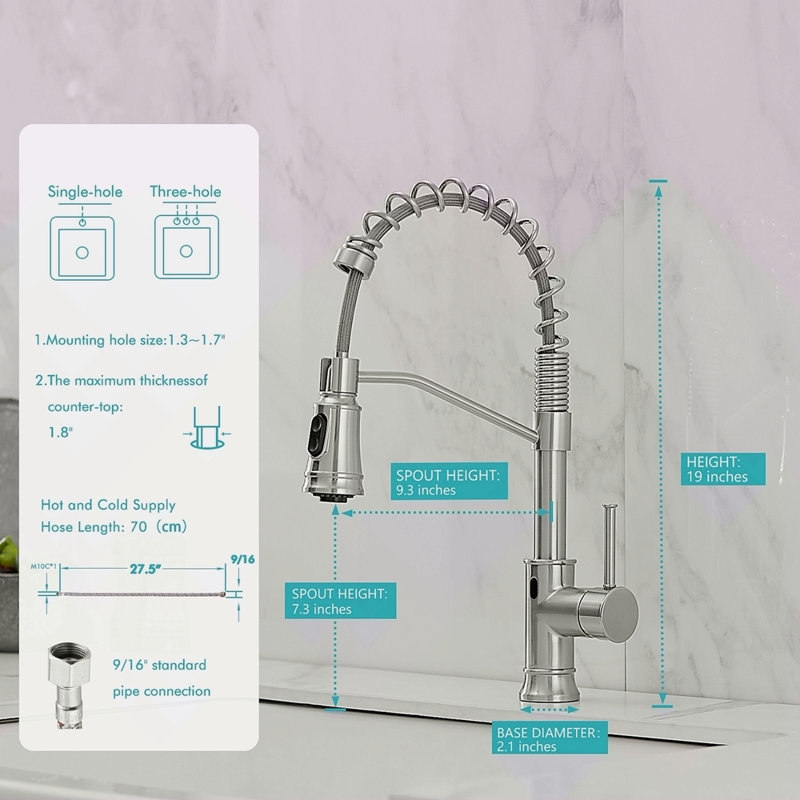Touchless Kitchen Faucet,Hands Free Automatic Smart Kitchen Faucet, Brushed Nickel