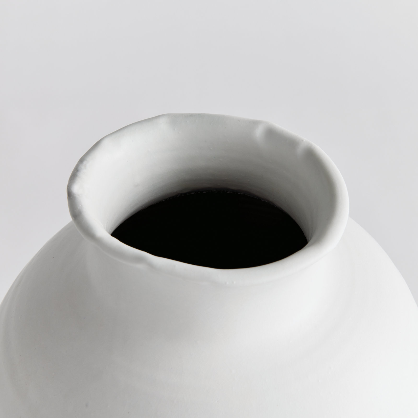 Ambretta Handmade Terracotta Table Vase, 16.75" H x 12" W x 12" D, White