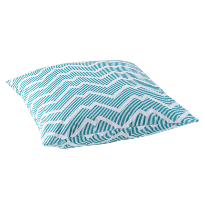 Aqua Zigzag Outdoor Square Toss Cushion