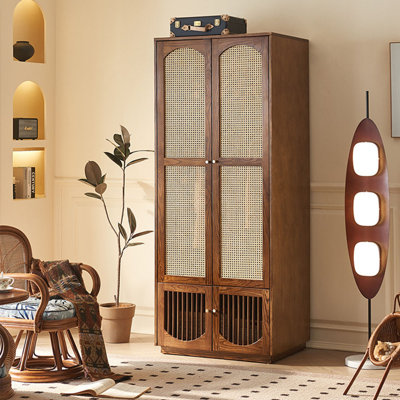 RattanWood Large Capacity Wardrobe Storage Cabinet Armoire by Dream cabinet