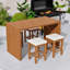 Ensemble repas 5 pièces pour l'extérieur avec table de patio et 4 tabourets rembourrés pour la cour ou le balcon