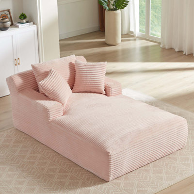Boneless Oversized Chaise Lounge Chair Indoor Corduroy Upholstered Modern Sofa Couch, No Assembly Required