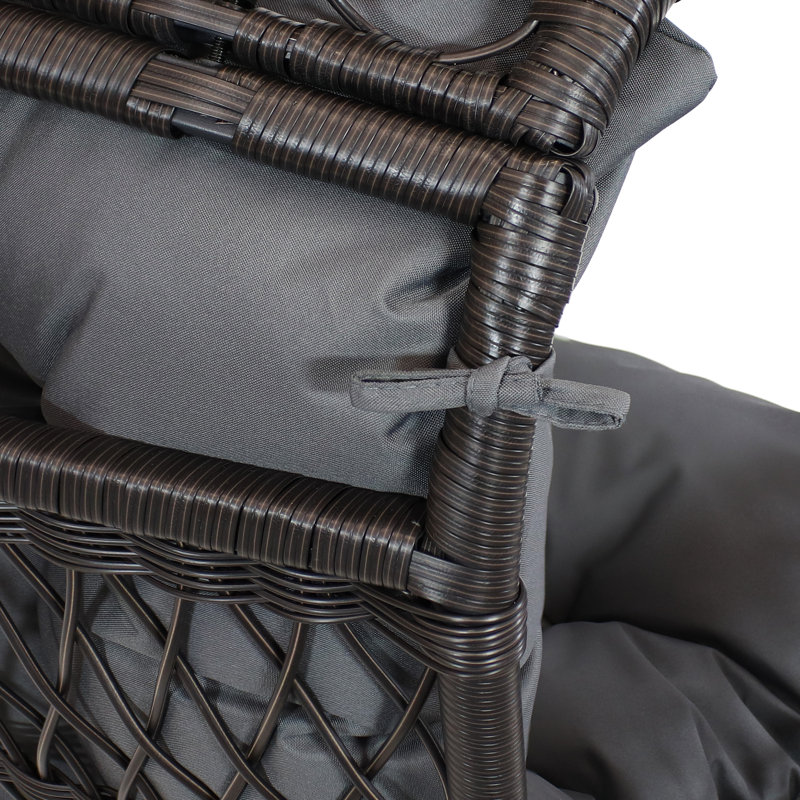 Chaise de patio avec coussins Adalize, Gris