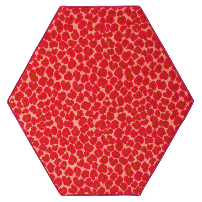 Tapis d'intérieur / extérieur brun Bejna, Hexagone 3 pi