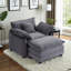 Fauteuil surdimensionné en velours côtelé de 40 po avec repose-pieds Cloud-941363022
