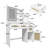 Vanity Dresser With 3 Lights & Mirror, 4 Drawers, 1 Cabinet, For Bedroom Style Featuring 3 Color Adjustable Openable , Elegant Touch-1185325335