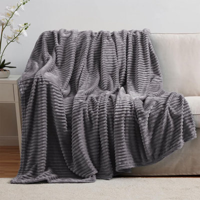 Nestl Cut Plush Cozy Throw Blanket - Fuzzy Warm Fleece Bed Blankets - Throws for Sofa, Bed, and Couch