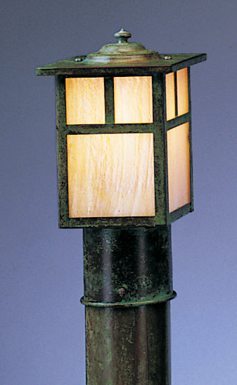 Tête de lanterne 1 lumière Hylan, H 13,25 po x l 10 po / vide, Brun mission, Crème