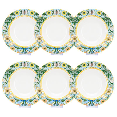 Luesing Morris Garden Soup Plate Bone China Set Of 6