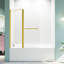 Porte de douche pliante en verre trempé 43 po x 58 po à finition élégante or brossé 43 po Large X 58 haut pivotant de style luxueux