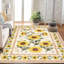 Tapis à motif floral lavable à la machine, envers à profil bas antidérapant, bordures durables, tapis rétro pour le salon, la chambre à coucher, la salle à manger beige 5 * 7-130371359-130371361