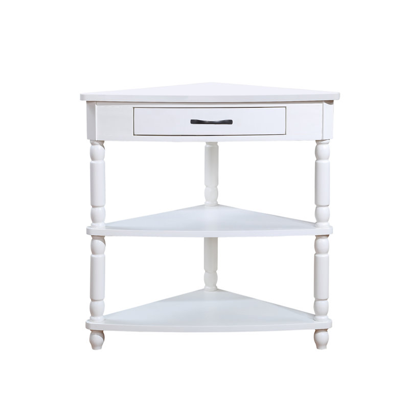 Petite table de coin 33,8 po, Blanc lait