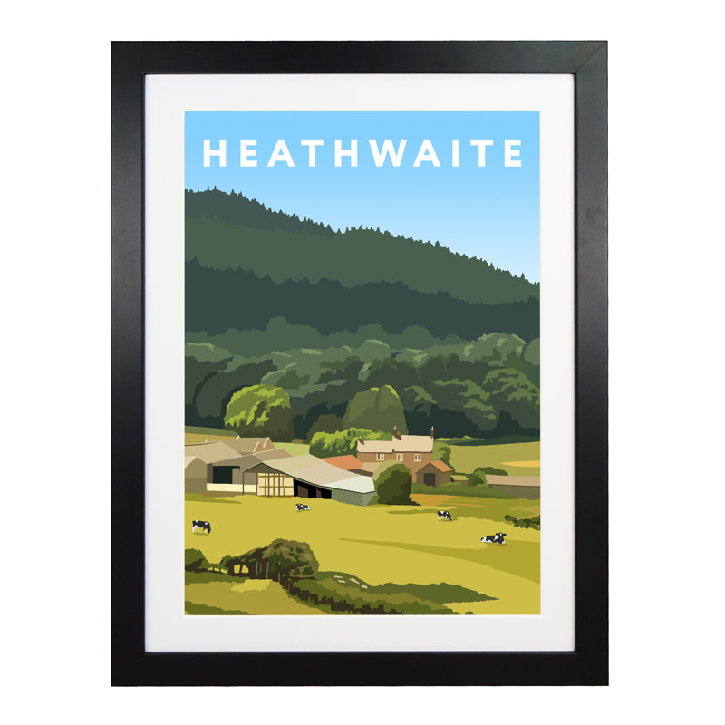 Heathwaite by Richard O'Neil - Print, 43.5 cm H x 33.5 cm W x 2.2 cm D, Black Wood Frame