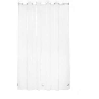 Heavy Duty Shower Curtain Liner 12 Gauge, 72 x 72 Inches Clear Shower Curtain Liner with 3 Clear Stones and 12 Grommet Holes, Weighted Plastic Shower Liner