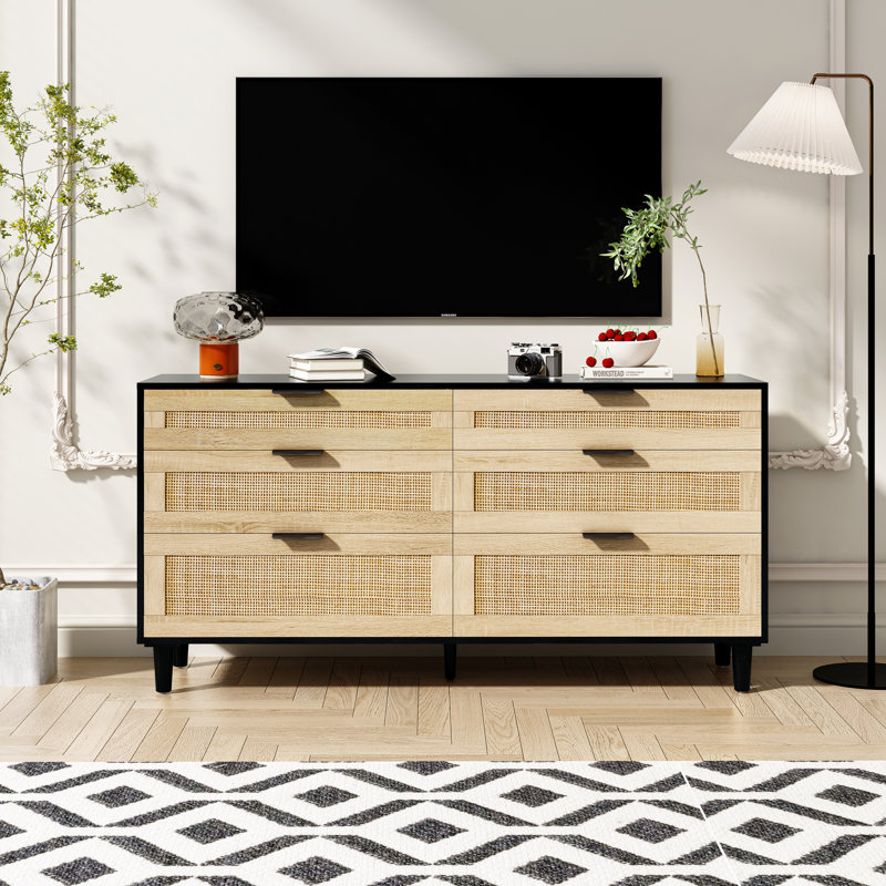 Storage Cabinet, Natural, 29.53" H x 59.06" W x 15.75" D