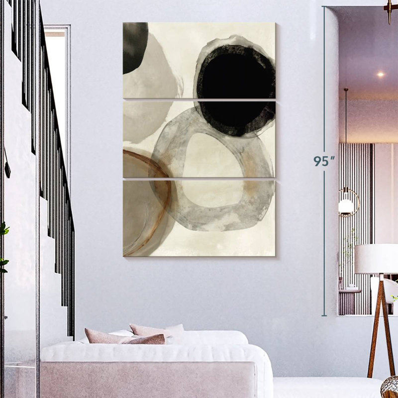 Avery Beige Rings I, 57" H x 36" W