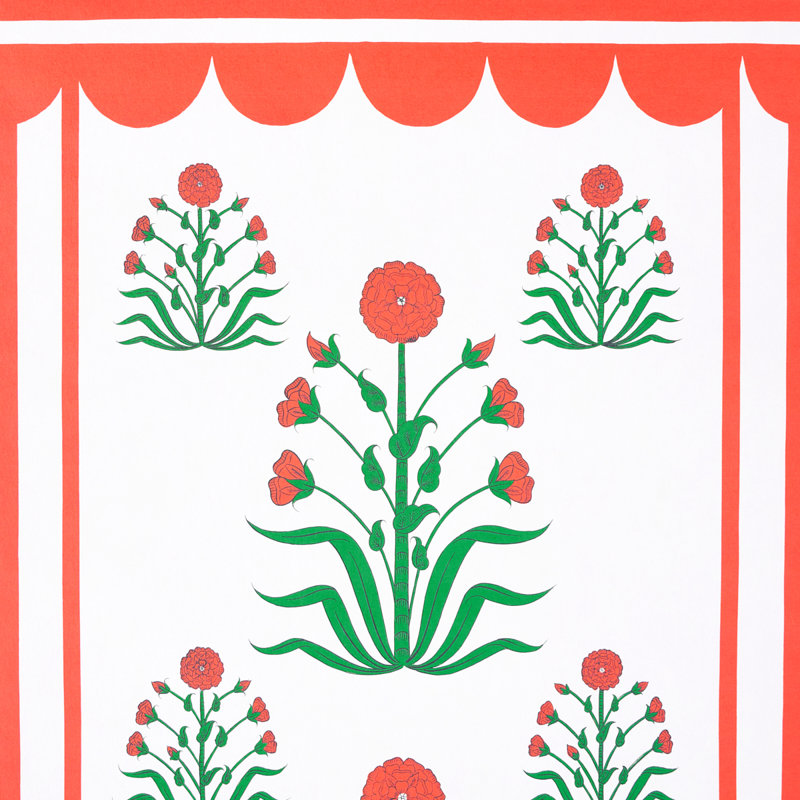 Schumacher x Marie-Anne Oudejans Royal Poppy Panel B, Red