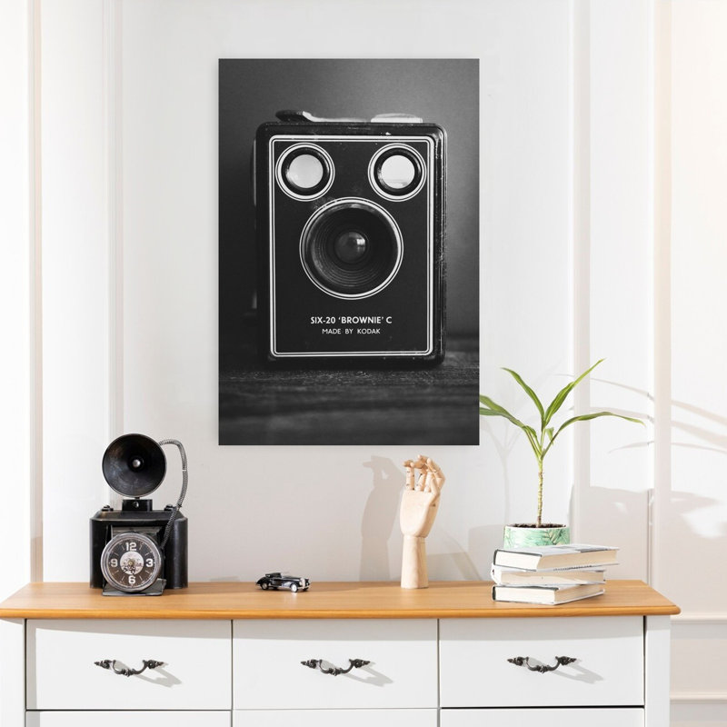 A Kodak Brownie noir et blanc rétro - photographie murale rétro rétro, H 24 po x l 16 po