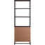 Étagère 6 livres Coastal Modern avec capacité de rangement, cadre en bois naturel noir, idéale pour l'aménagement de salon, tablette de L 24 po, rangement spacieux, bureau