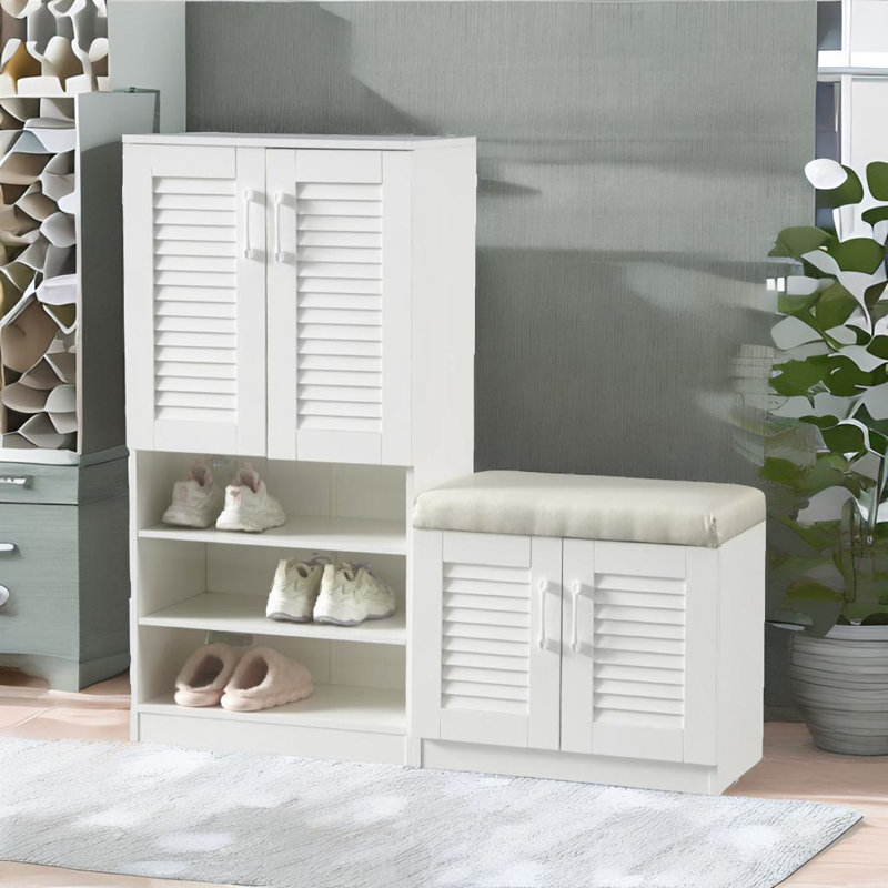 Armoire à chaussures multifonctionnelle, Blanc