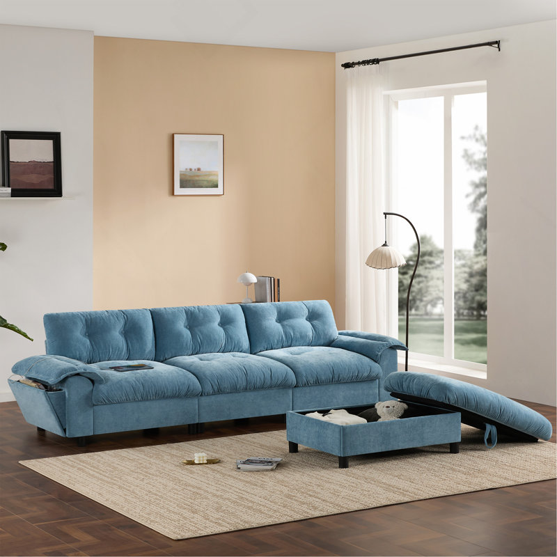 [VIDÉO] Canapé modulaire 104 * 60 ", Bleu clair