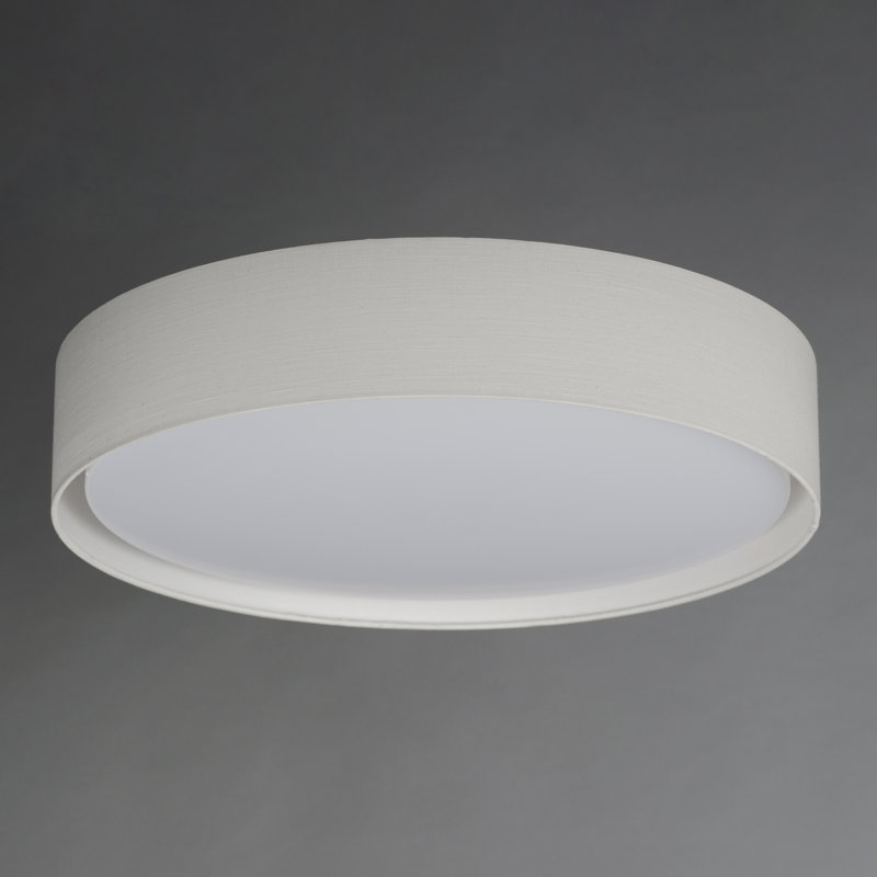 Cathelene Fabric LED Flush Mount, Oatmeal Cream, 6" H x 16" W x 16" D