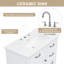 Meuble-lavabo en céramique 36 po, 4 tiroirs, finition peinte, fabrication solide, blanc 36 po avec lavabo, matériau interdite-645340847