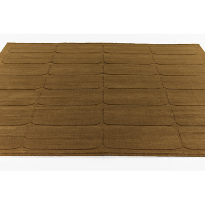 Aldery Copper Hand-Loomed Geometric Wool Rug