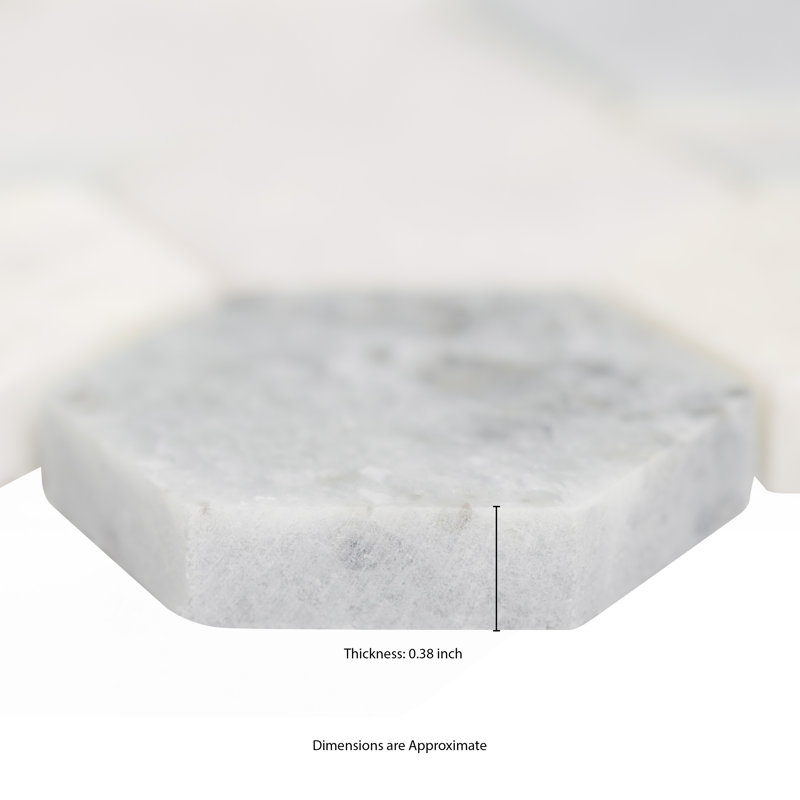 Iona Mist Hexagon 12 in. x 12 in. Polished Marble Mosaic Floor and Wall Tile