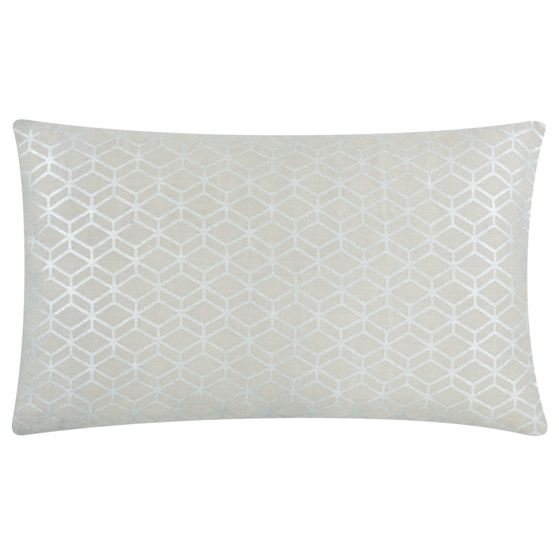 Gilda Geometric Rectangular Throw Cushion, Silver