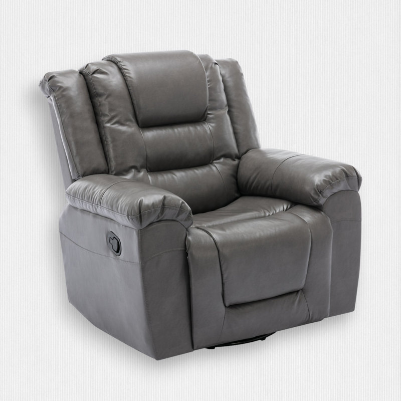 Dreauna Faux Leather Home Theater Seat, Gray