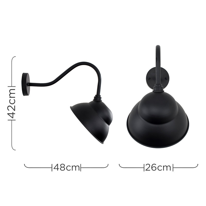 Direen Outdoor Barn Light, No, Black