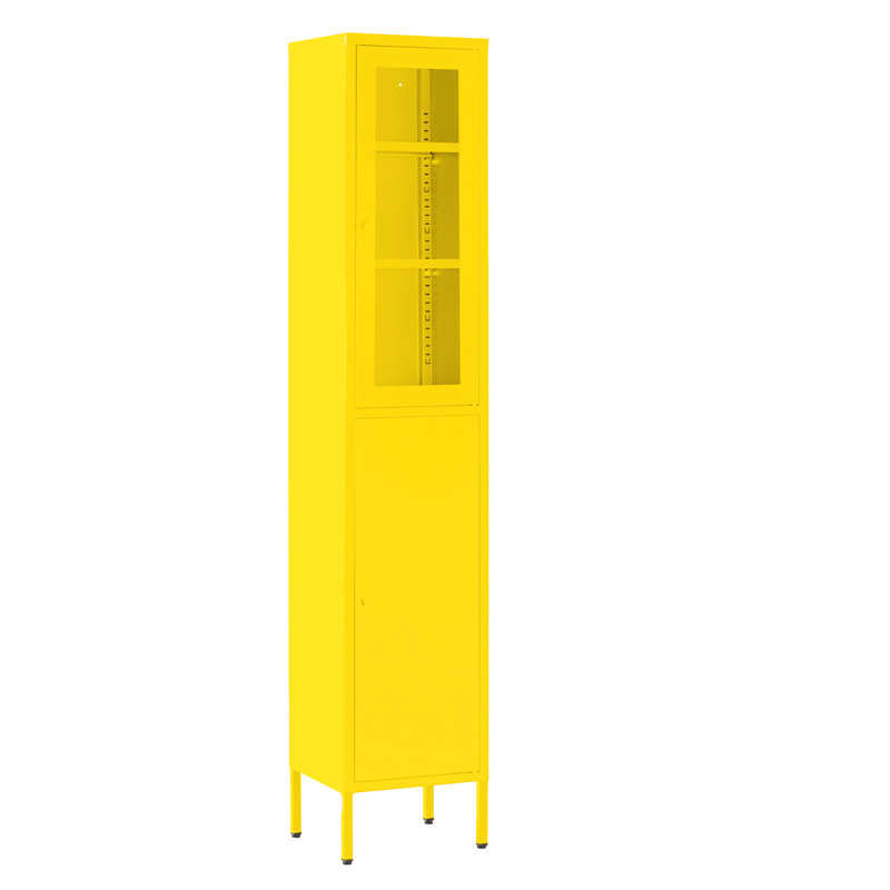 Armoire de rangement à 4 tablettes Decimus, Jaune