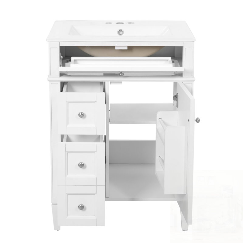 Meuble-lavabo moderne avec lavabo supérieur, rangement spacieux et fabrication durable pour des salles de bain élégantes et fonctionnelles