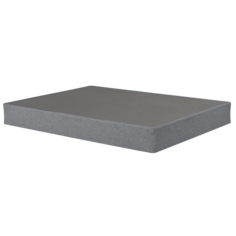 Lit simple de 9 po Sommier pliable en métal avec revêtement en lin antidérapant amovible, gris, espace pour chambre à coucher simple, po, pliable, base de lit, housse amovible, sommier tapissier, utilisation
