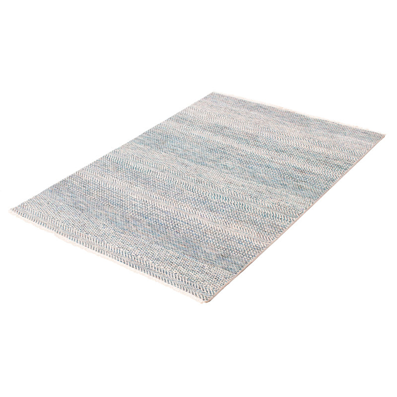 Tapis sarcelle ombre en soie 5 pi 0 po x 7 pi 1 po