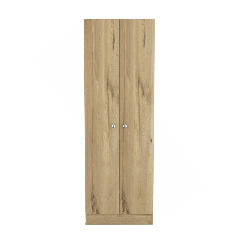 Multistorage Cabinet, Double Door, Five Shelves -Light Oak / Black